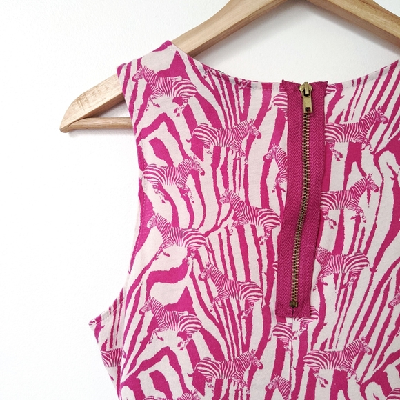 H&M sleeveless pink & white zebra print dress, medium - Picture 7 of 10